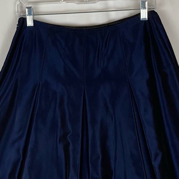 Talbots Sapphire Blue Pleated Party Event Balloon Hemline Skirt NWOT Size 6 - Picture 5 of 11